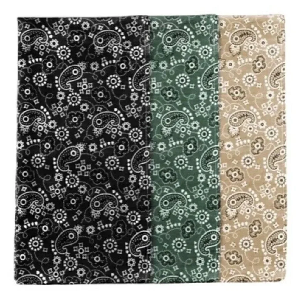 Perry Ellis Portfolio Mens Assorted 3 Packs Of Bandanas 9 Total Lot Set New